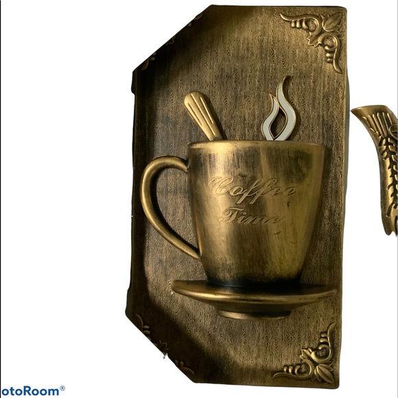 Tea Kettle Clock And Cup Set 3 Pieces Bronze 12” - Picture 10 of 13